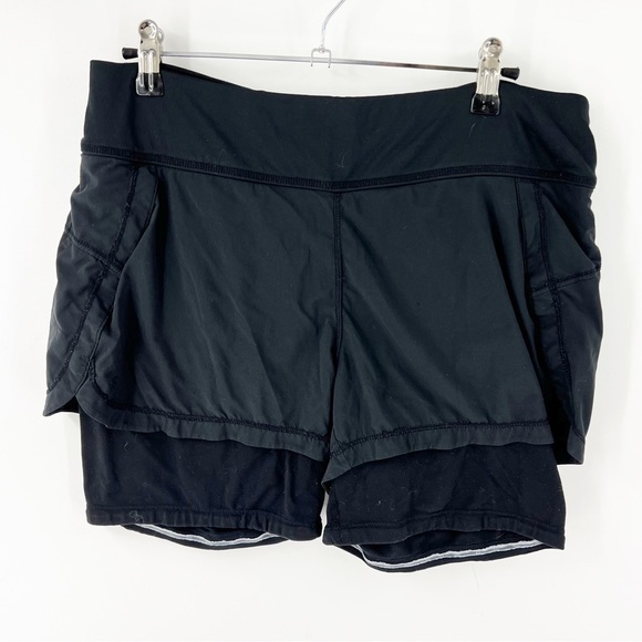 ✅ ATHLETA Ready Set Go 2-in-1 Shorts Size MEDIUM BLACK - Picture 1 of 5